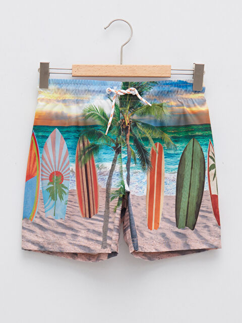 LCW Kids Baskılı Hızlı Kuruyan Erkek Çocuk Deniz Şortu