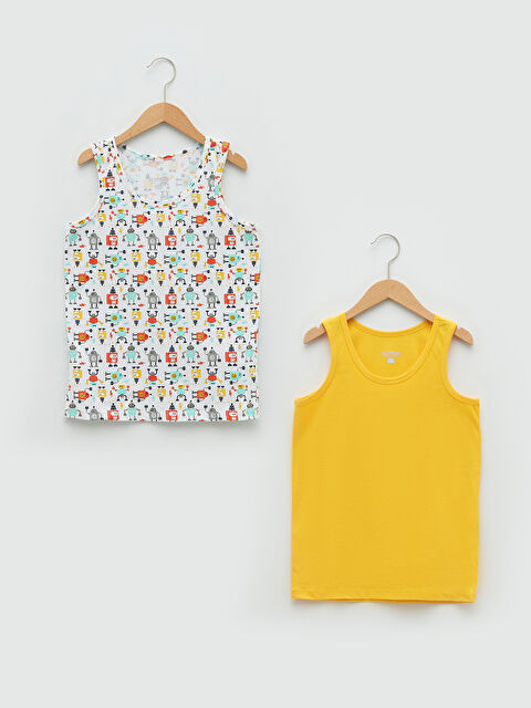 LCW Kids Bisiklet Yaka Baskılı Erkek Çocuk Atlet 2'li - S27763Z4-G7U