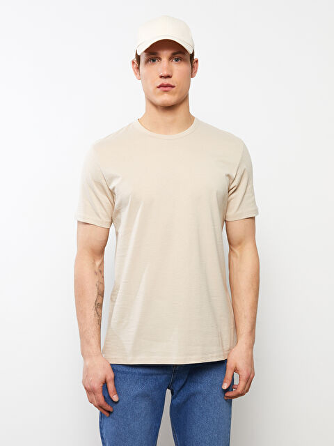 XSIDE Crew Neck Short Sleeve Basic Combed Cotton Men's T-shirt - S28226Z8-MB0