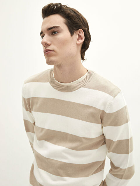 XSIDE Crew Neck Long Sleeve Color Block Men's Knitwear Sweater - S28377Z8-S3U