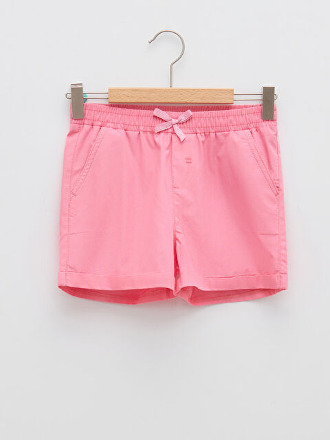 LCW Kids Basic Elastic Waist Poplin Girl Shorts - S28640Z4-FNL