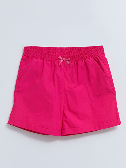LCW Kids Basic Elastic Waist Poplin Girl Shorts - S28640Z4-H4K
