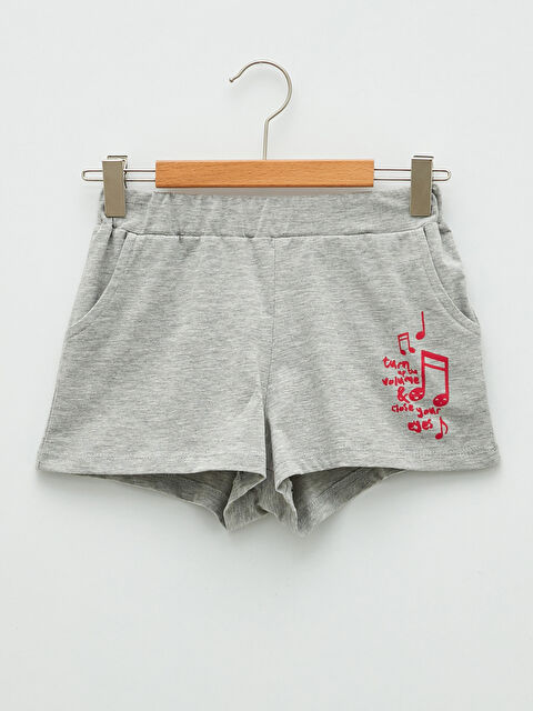 LCW ECO Elasticated Waist Printed Girls' Shorts - S29147Z4-E4Y