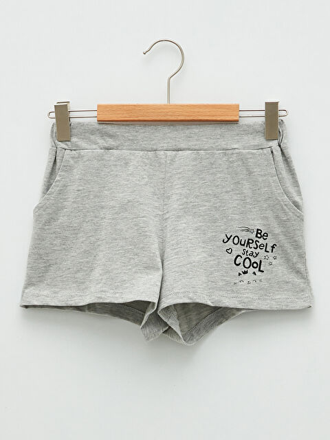 LCW ECO Elasticated Waist Printed Girls' Shorts - S29147Z4-EEZ