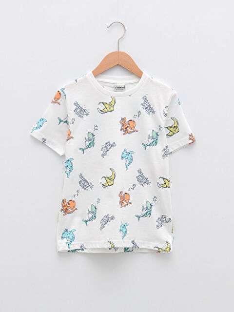 LCW Kids Crew Neck Printed Short Sleeve Boys' T-Shirt - S29173Z4-LRA