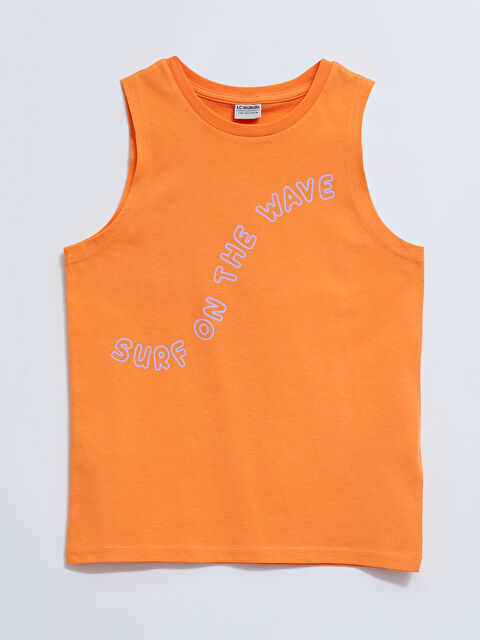 LCW Kids Crew Neck Printed Cotton Boy Athlete - S29193Z4-GDF