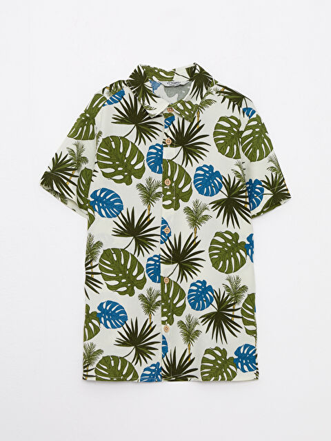 LCW Kids Patterned Short Sleeve Viscose Boy Shirt - S29197Z4-LQB