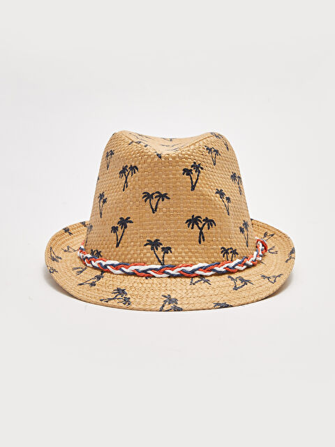 LCW ACCESSORIES Printed Pile Detail Boys Straw Fedora Hat - S29318Z4-P37