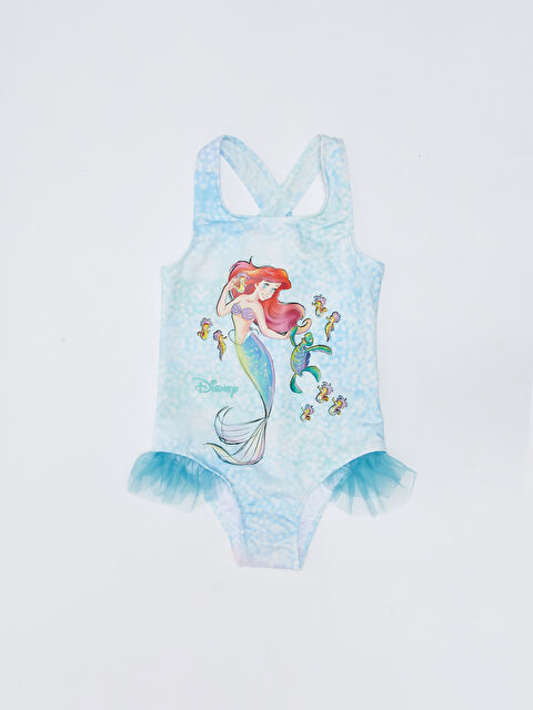 LCW Kids Разтеглив Бански Костюм за Момичета с Принт на Русалка - S29408Z4-F9C