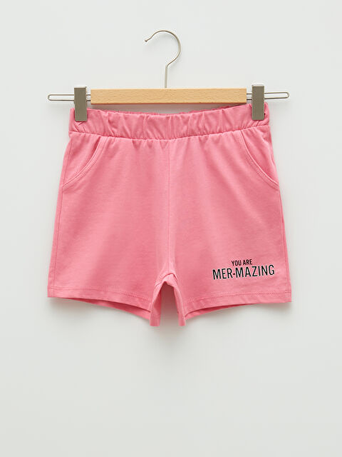 LCW Kids Beli Lastikli Baskılı Kız Çocuk Şort - S29865Z4-QZ3