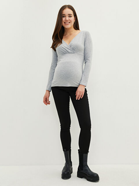 LCWAIKIKI Maternity Karın Panelli Standart Fit Düz Cep Detaylı Hamile Pantolon