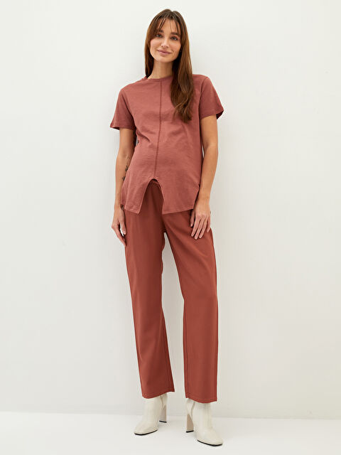 LCWAIKIKI Maternity Beli Lastikli Düz Cep Detaylı Gabardin Hamile Pantolon - S2AB92Z8-S4L