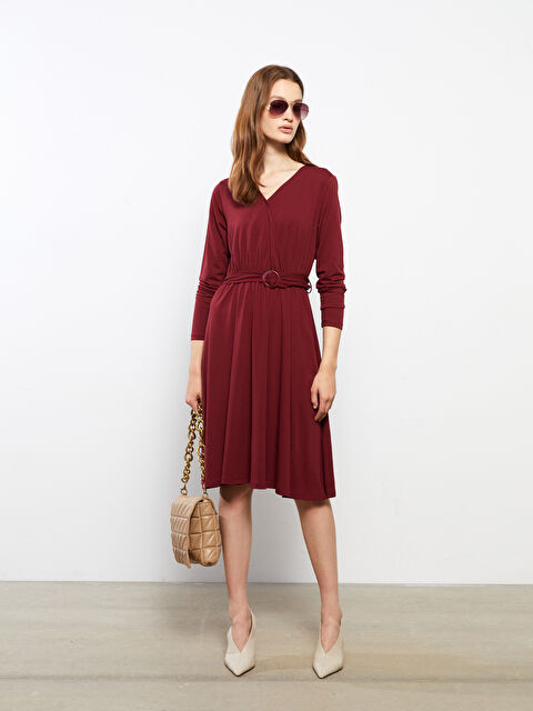 LCWAIKIKI Classic Double Breasted Plain Long Sleeve Women's Dress - S2AB96Z8-HMS