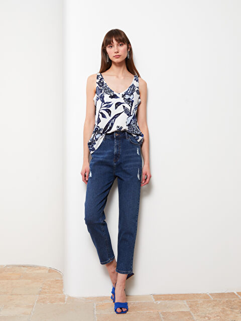 LCWAIKIKI Classic Standard Fit Straight Ripped Detailed Women's Rodeo Jeans - S2AC01Z8-H45