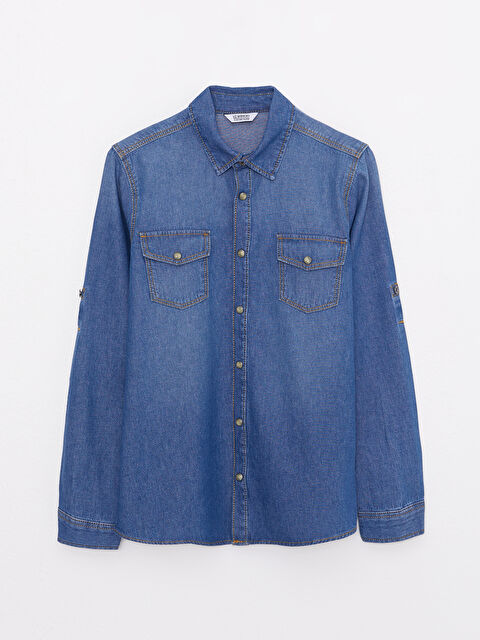 LCW Kids Osnovna Košulja od Trapera s Dugim Rukavima za Dječake - S2AC31Z4-507