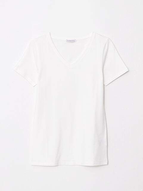 LCWAIKIKI Basic Žena EKRU Majica kratkih rukava - S2AG45Z8-R9J