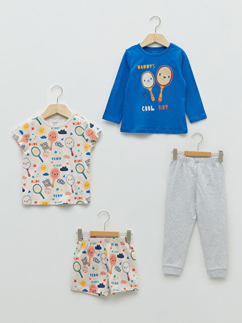 LCW baby Crew Neck Printed Baby Boy Pajamas Set of 2 - S2AH69Z1-H2P