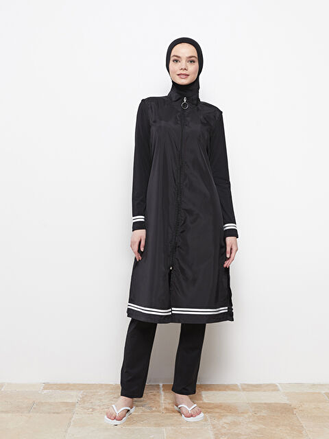 LCW DREAM Ensemble de Maillot de Bain Hijab Femme à Col Cheminée Droit et Manches Longues - S2AI57Z8-CVL