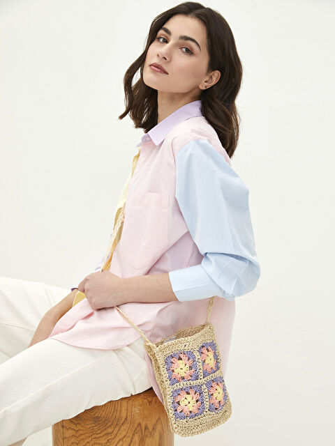 LCW ACCESSORIES Colorful Women's Straw Crossbody Bag - S2AO45Z8-CR8