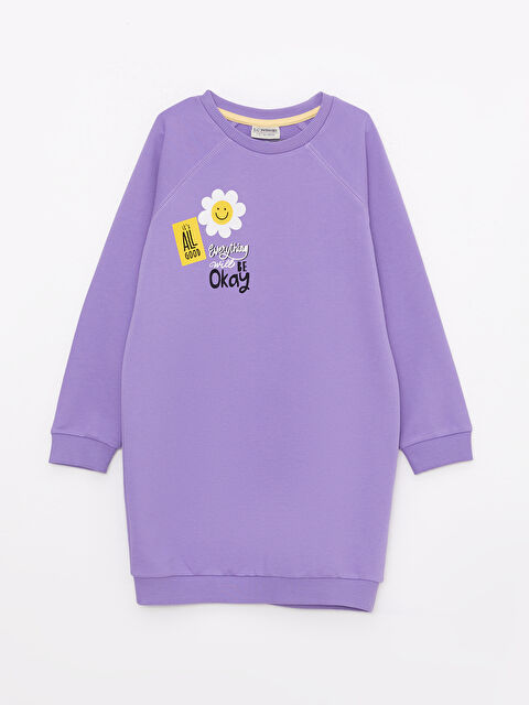 LCW Kids فستان للبنات برقبة دائرية وكم طويل ومطبوع - S2AR64Z4-GPZ