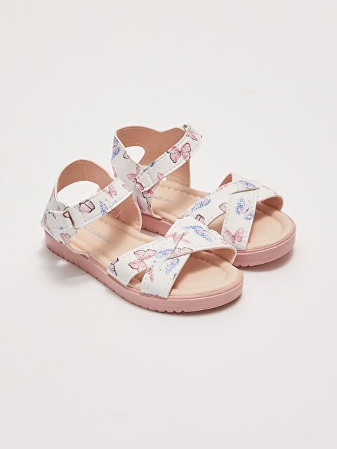 LCW STEPS Printed Cross-Band Hook-and-loop Baby Girl Sandals - S2BA53Z1-J5E