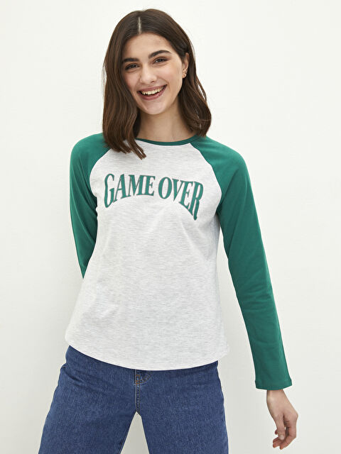 LCW Vision Crew Neck Long Sleeve Women's T-shirt with Color Block - S2BJ82Z8-D5C