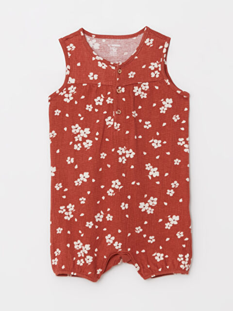 LCW baby Crew Neck Printed Baby Girls' Jumpsuit - S2BN26Z1-LR3