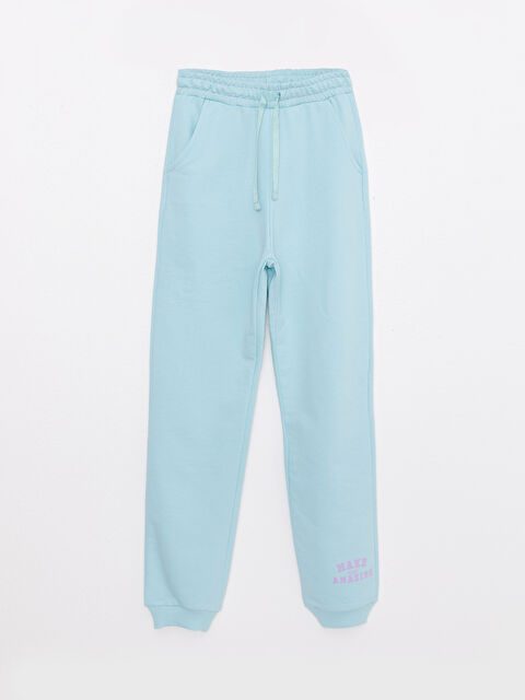 LCW Kids Elastic Waist Printed Girl Jogger Sweatpants - S2BQ96Z4-G48