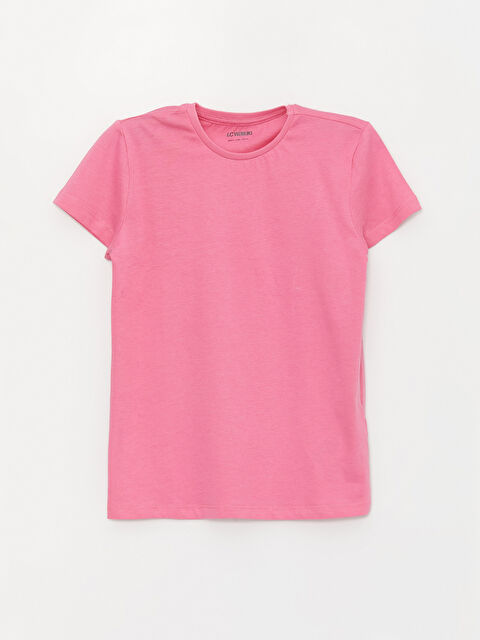 LCW Kids Crew Neck Basic Short Sleeve Girls' T-Shirt - S2BR44Z4-FNL