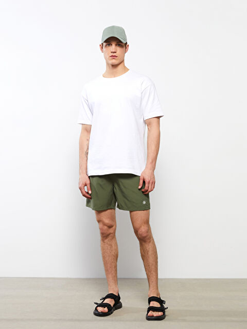 LCW SWIMWEAR Kısa Boy Nakışlı Erkek Deniz Şortu