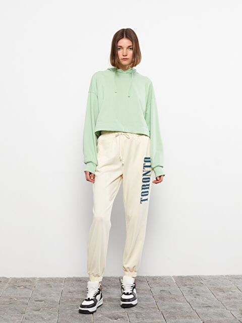 LCW Vision Elasticated Waist Printed Women's Jogger Sweatpants - S2CA69Z8-FQ8