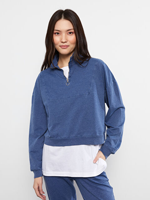 LCW Vision Әйелдерге арналған ұзын жеңді биік жағалы свитшот - S2CA83Z8-JM3