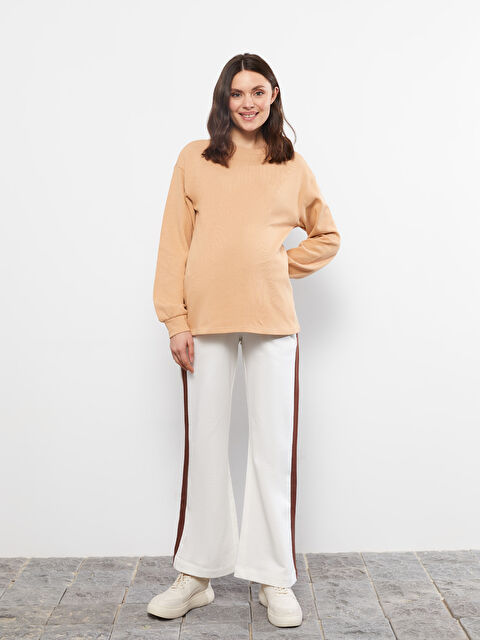 LCWAIKIKI Maternity Beli Lastikli Şerit Detaylı Pamuklu Hamile Eşofman Altı - S2CB71Z8-FDH