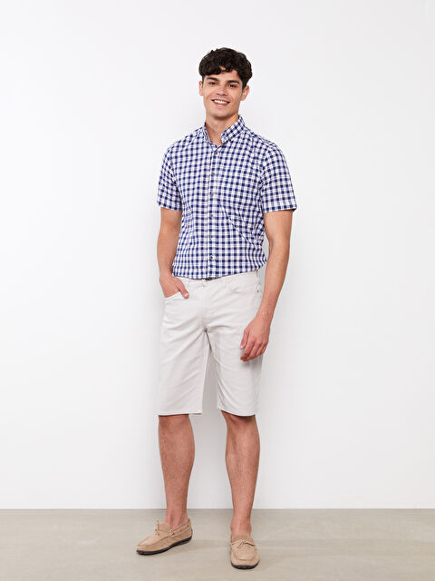 LCWAIKIKI Classic Regular Fit Short Sleeve Plaid Poplin Men's Shirt - S2CF86Z8-LN6