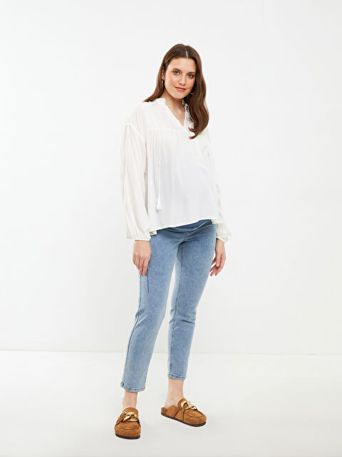 LCWAIKIKI Maternity Karın Panelli Slim Mom Düz Cep Detaylı Hamile Rodeo Jean Pantolon