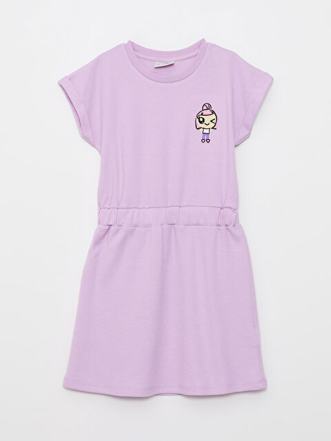 LCW Kids Crew Neck Embroidery Detailed Girl Dress - S2CH07Z4-FGL