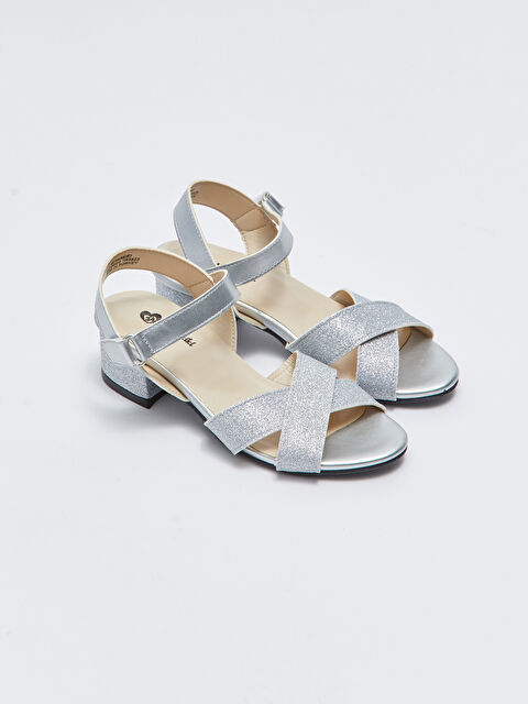 LCW STEPS Cross-Band Hook-and-loop Girls' Heeled Sandals - S2CI64Z4-G8Z