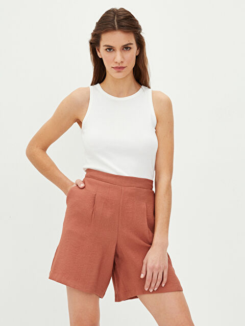 LCWAIKIKI Basic شۆرتی جیبەکان بە وردەکاری کەمەر لاستیکی ڕاست بۆ ژنان - S2CI85Z8-H9G