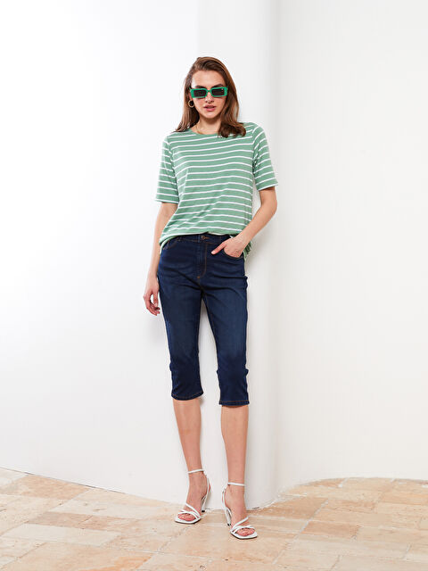 LCWAIKIKI Basic Skinny Fit Women's Rodeo Jean Capri with Pocket - S2CJ92Z8-309