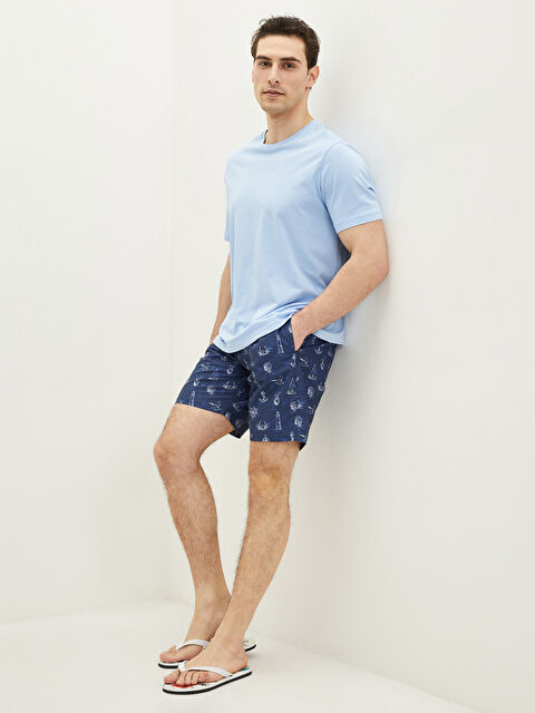 LCW SWIMWEAR Diz Hizası Boy Desenli Erkek Deniz Şortu - S2CK34Z8-LSJ