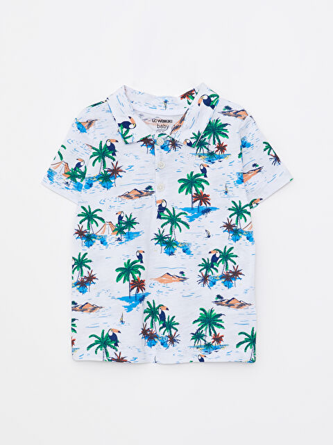 LCW baby Polo Yaka Kısa Kollu Baskılı Pamuklu Erkek Bebek Tişört - S2CK64Z1-E5X