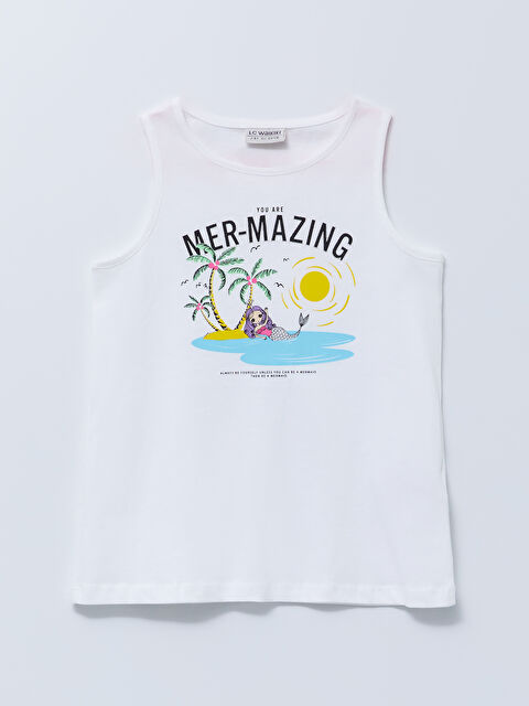 LCW Kids Crew Neck Printed Cotton Girl Athlete - S2CL15Z4-FFB