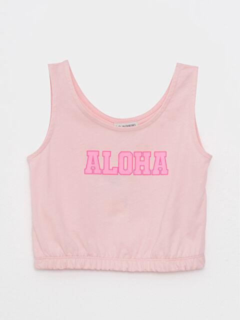 LCW Kids قميص داخلي بدون أكمام مطبوع قطن ياقة على شكل حرف U للبنات - S2CL85Z4-QWH