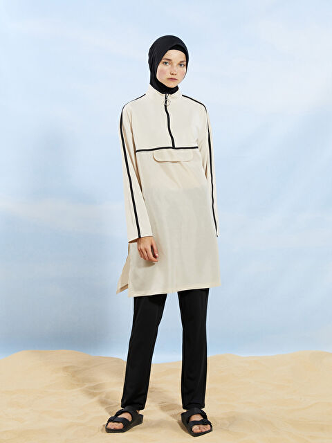 LCW DREAM Dik Yaka Düz Uzun Kollu Kadın Tesettür Mayo Takımı - S2CO02Z8-FVU