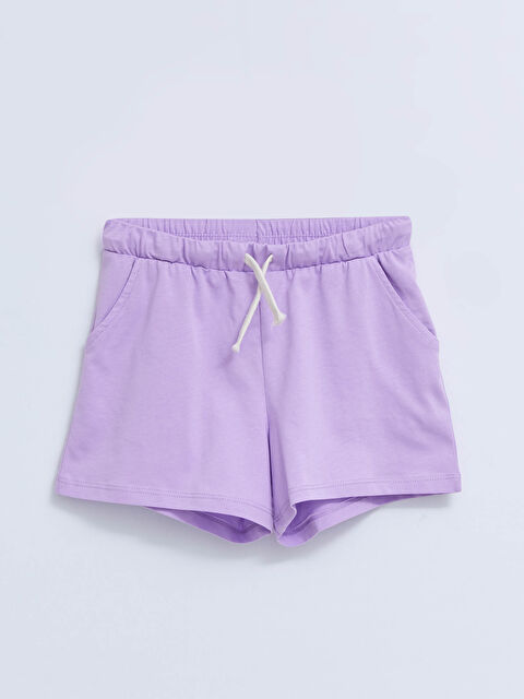 LCW Kids Elasticated Waist Basic Girls' Shorts - S2CO98Z4-KYA