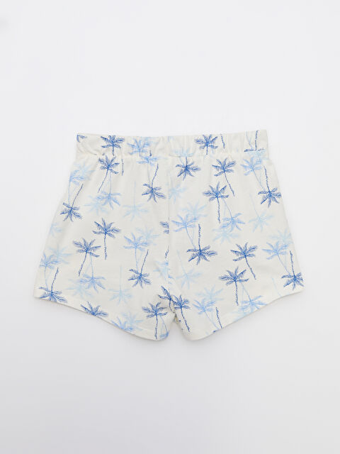 LCW Kids Elasticated Waist Printed Girls' Shorts - S2CP15Z4-LQR
