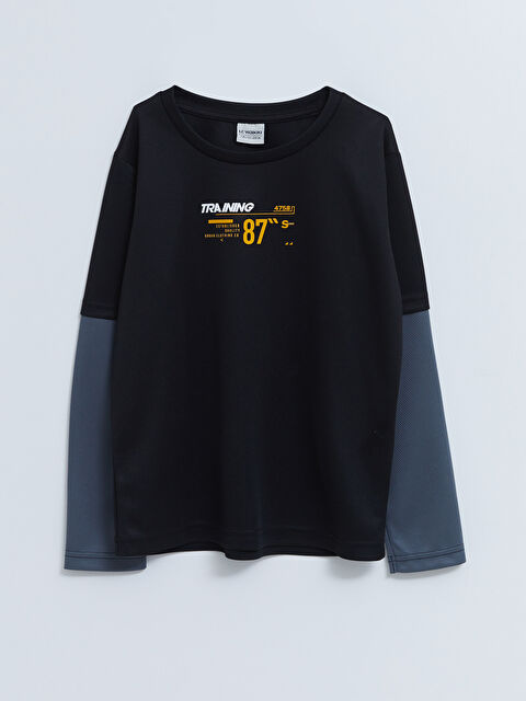 LCW Kids Crew Neck Printed Long Sleeve Boys' T-Shirt - S2CQ54Z4-CVL