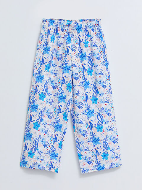LCW Kids بنطلون كابري بوبلين مطبوع بخصر مطاطي للبنات - S2CS29Z4-LQQ