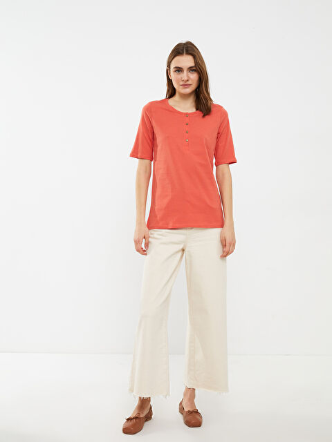 LCWAIKIKI Basic Crew Neck Straight Short Sleeve Cotton Women's T-Shirt - S2CT21Z8-GPF