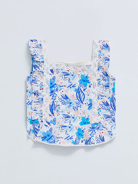 LCW Kids بلوزة بناتي ياقة مربعة مطبوع بوبلين - S2CU04Z4-LQQ